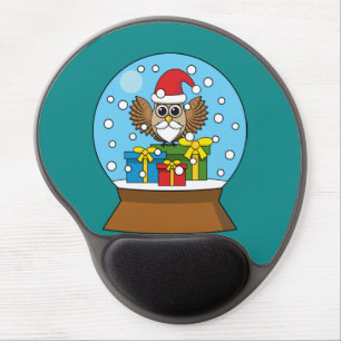 Snow Globe with Santa Claus Owl Gel Mouse Pad