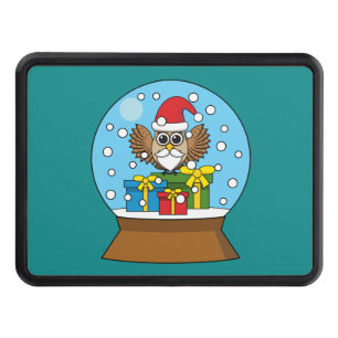 Snow Globe with Santa Claus Owl Hitch Cover