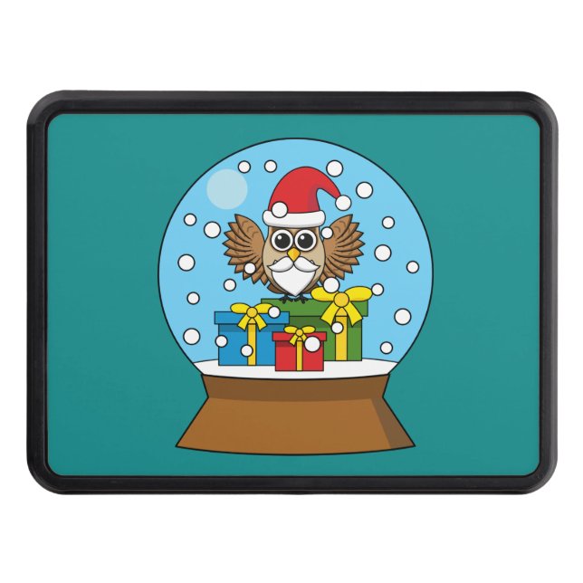 Snow Globe with Santa Claus Owl Hitch Cover (Front)