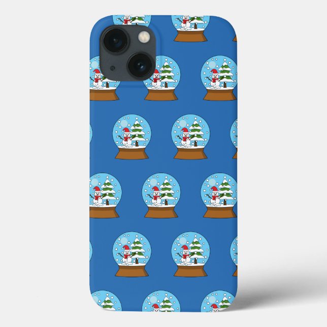 Snow Globe with Snowman and Pine Tree Case-Mate iPhone Case (Back)