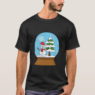 Snow Globe with Snowman and Pine Tree T-Shirt