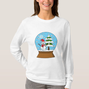 Snow Globe with Snowman and Pine Tree T-Shirt
