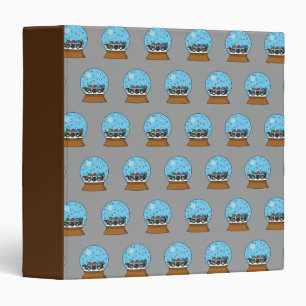 Snow Globe with Three Gnome Owls 3 Ring Binder