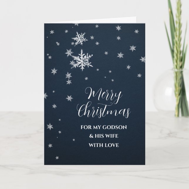 Snow Godson and His Wife Merry Christmas Card (Front)