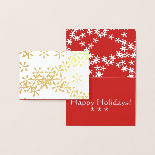 snow gold foil holiday greeting card (Display)