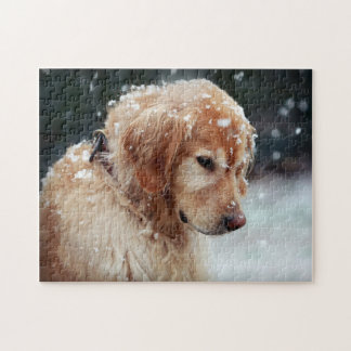 Snow Golden retriever Jigsaw Puzzle