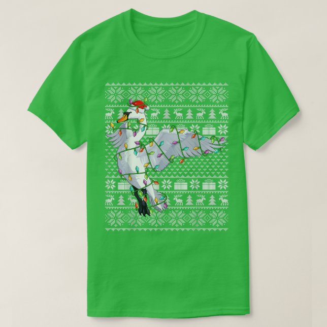 Snow Goose Bird Lover Santa Hat Ugly Snow Goose Ch T-Shirt (Design Front)