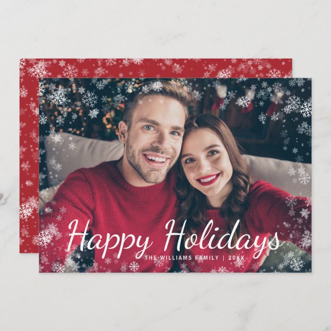 Snow Happy Holidays Christmas (Front/Back)