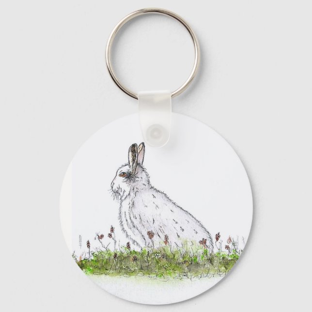 Snow Hare Keychain (Front)