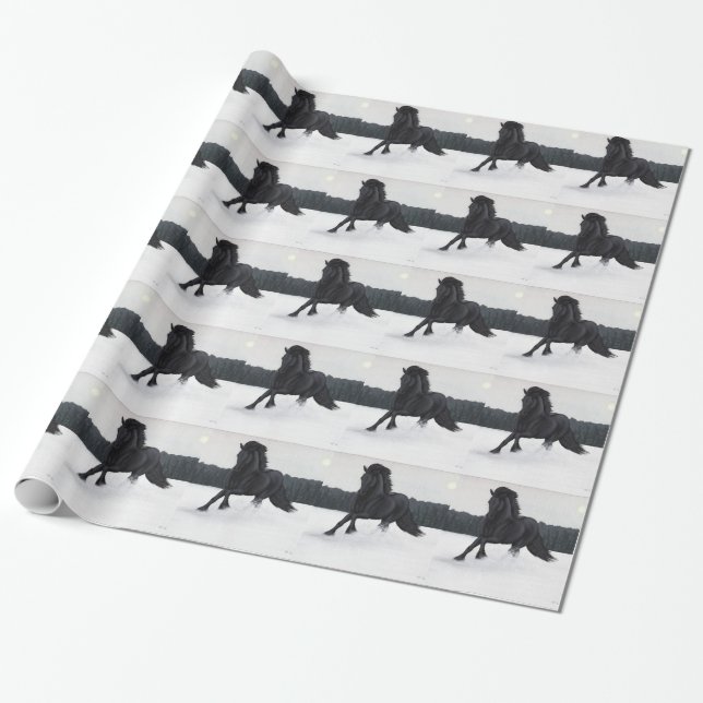 Snow Horse Collection Wrapping Paper (Unrolled)