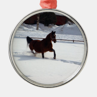 Snow Horse Metal Ornament
