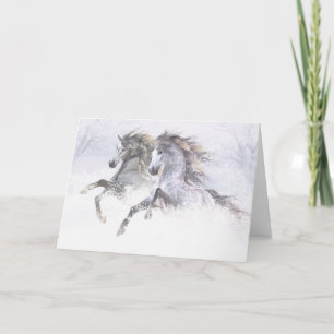 Snow Horses II Christmas Card