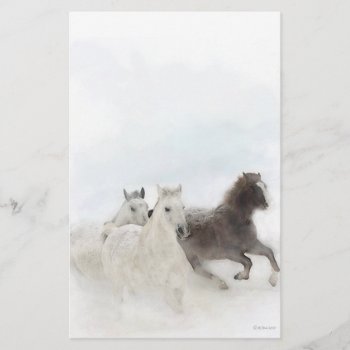 Snow Horses - Stationary Stationery by William63 at Zazzle