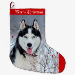 Snow Husky Large Christmas Stocking
