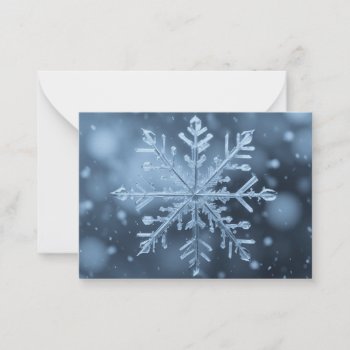 Snow Ice Crystal Snowflake Shape Falling Christmas Note Card by sirylok at Zazzle