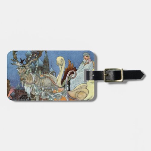 Snow Ice Queen Russian Princess Reindeer Luggage Tag
