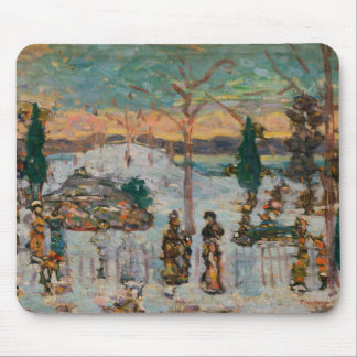 Snow in April by Maurice Prendergast, Vintage Art Mouse Pad