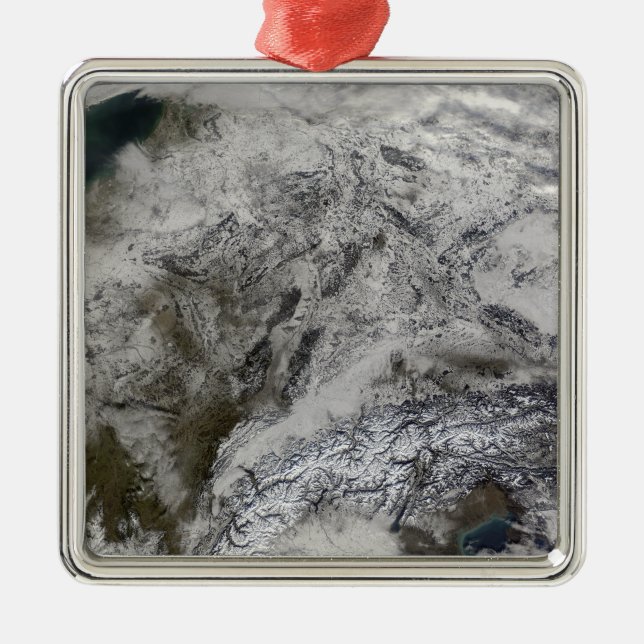Snow in Europe Metal Ornament (Front)
