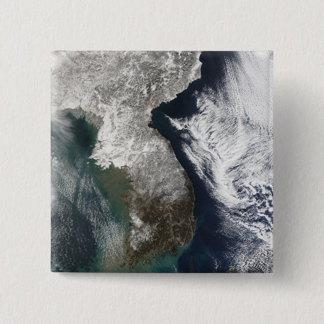 Snow in Korea Pinback Button (Front)