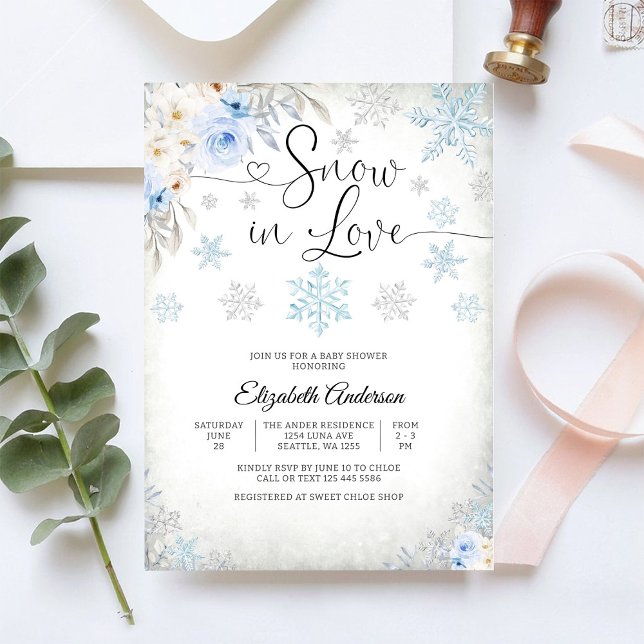 Snow in Love Baby Shower Invitation (Creator Uploaded)