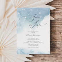 Snow in Love Blue Minimalist Bridal Shower