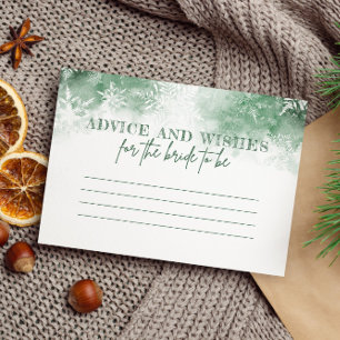 Snow in Love Bridal Shower Advice Wishes For Bride Enclosure Card