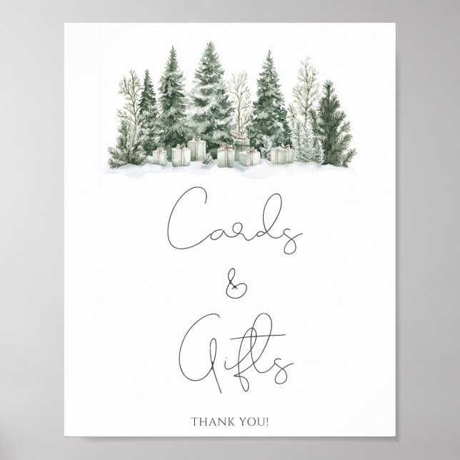 Snow In Love Bridal Shower Cards And Gifts Poster (Front)