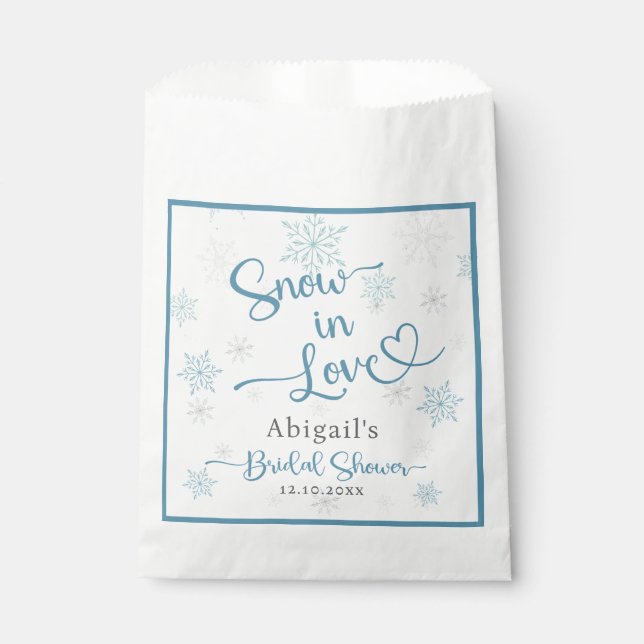 SNOW IN LOVE BRIDAL SHOWER FAVOR BAG (Front)