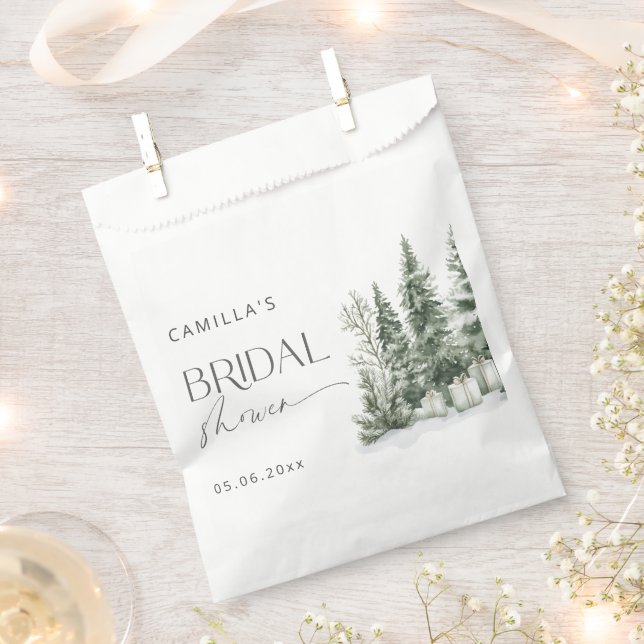 Snow In Love Bridal Shower Favor Bag (Clipped)
