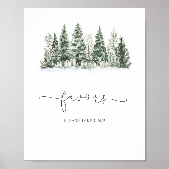 Snow In Love Bridal Shower Favors Poster (Front)