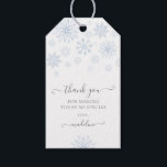 Snow in Love Bridal Shower  Gift Tags<br><div class="desc">Simple Snow in Love bridal shower favor tags with lovely dusty blue snowflakes. Pretty script calligraphy with tails! See coordinating items in our shop,  Enchanted Finch.</div>