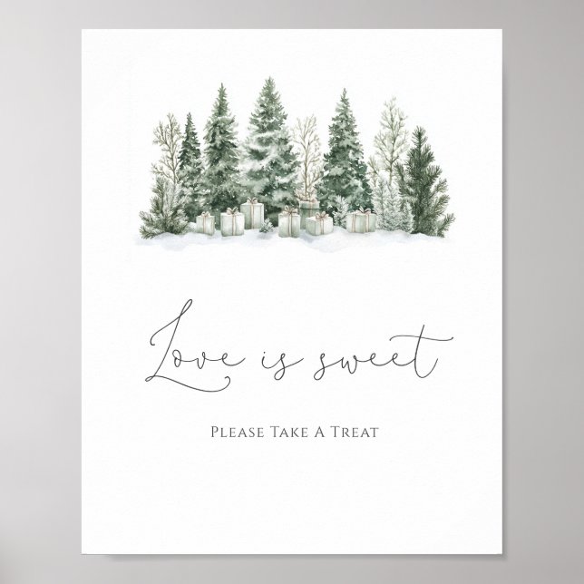Snow In Love Bridal Shower love Is sweet Poster (Front)