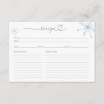Snow In Love Bridal Shower Recipe Card