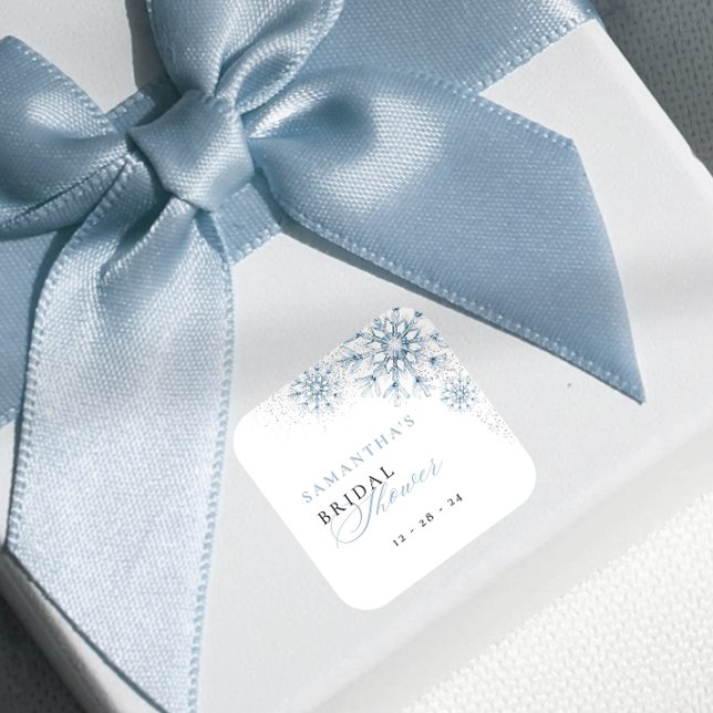 Snow in Love Bridal Shower Square Sticker (Creator Uploaded)