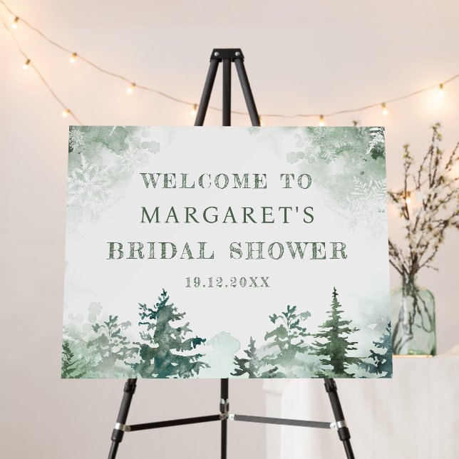 Snow in Love Bridal Shower Welcome  Foam Board (In Situ (Stand))
