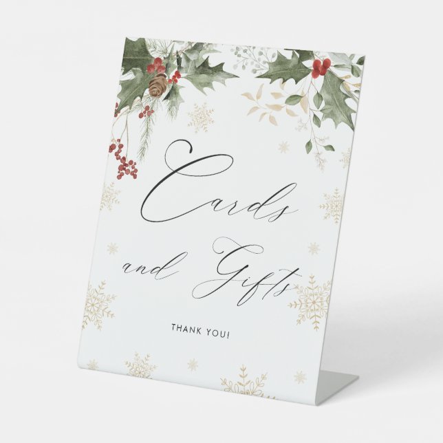 Snow in Love Cards & Gifts Bridal Shower Pedestal Sign (Front)