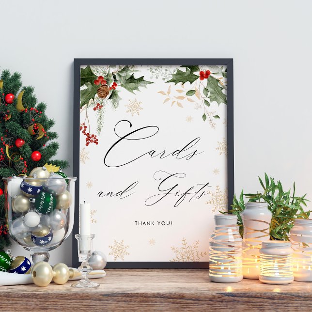 Snow In Love Cards & Wishes Winter Bridal Shower Poster (Creator Uploaded)
