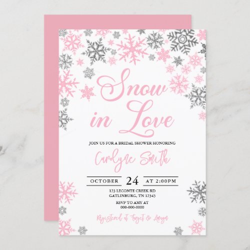 Snow In Love Christmas Bridal Shower Invitation