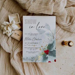 Snow in Love Christmas Bridal Shower Party Invitation
