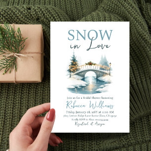 Snow in Love Christmas Winter Bridal Shower Invitation