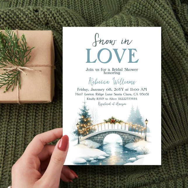 Snow in Love Christmas Winter Bridal Shower Invitation (Creator Uploaded)