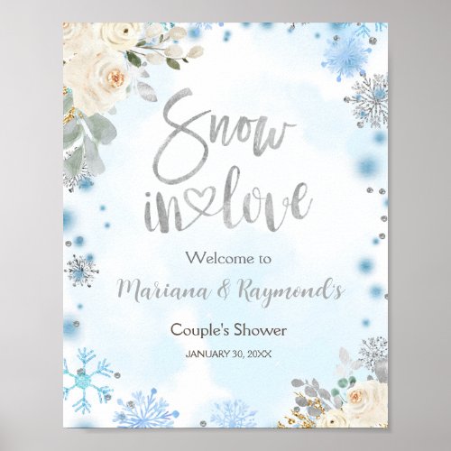 Snow in Love Couples Shower Welcome Sign