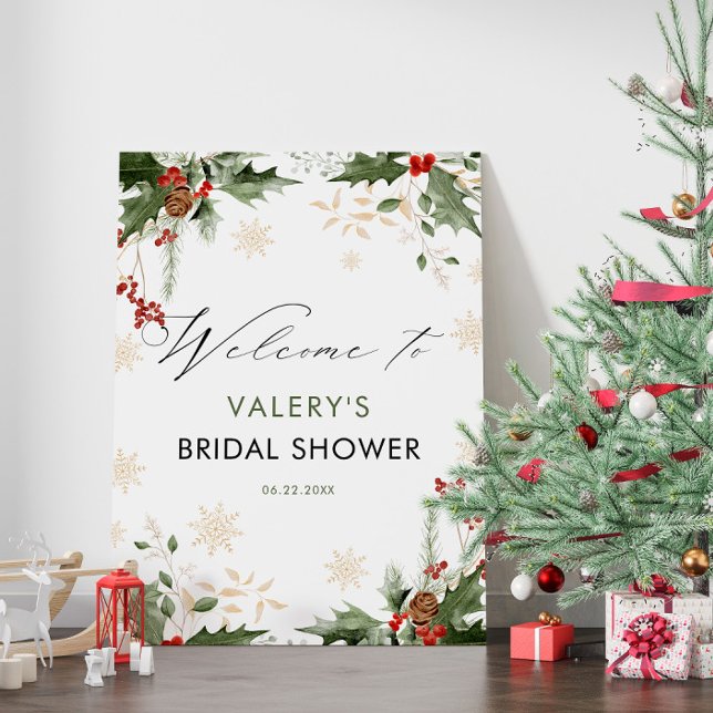 Snow In Love Elegant Bridal Shower Sign (Creator Uploaded)