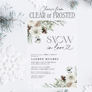 Snow in Love Evergreen Bridal Shower Acrylic Invitations
