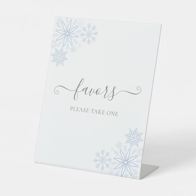 Snow in Love Favors Pedestal Sign (Front)
