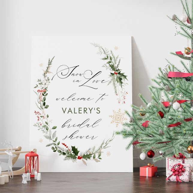 Snow In Love Gold Snowflakes Bridal Shower Foam Board (Creator Uploaded)