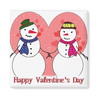 Snow in Love - Happy  Valentine's Day Magnet