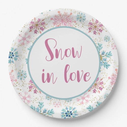 Snow in Love Paper Plates Snowflakes Paper Plates