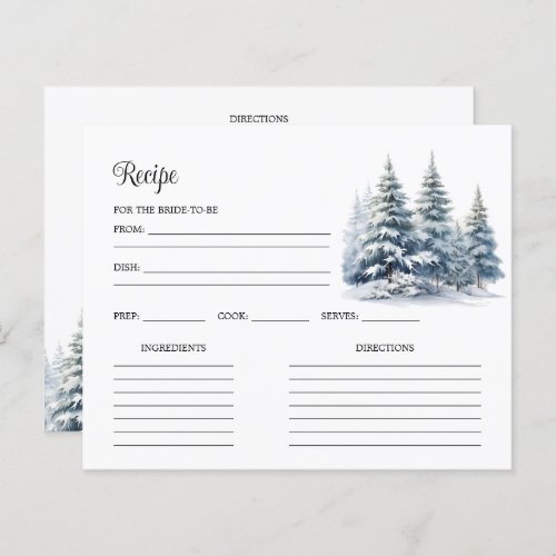 Snow in Love Pine forest Bridal Shower recipe