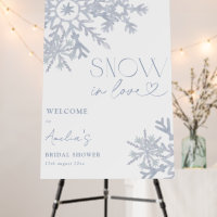 Snow in Love Snowflake Blue Bridal Shower Welcome